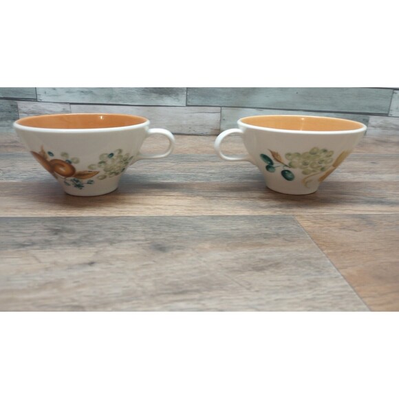 Iroquois Informal Old Orchard Tea/Coffee Cup Ben Seibel Vintage MCM Set Of 2 - Picture 3 of 6